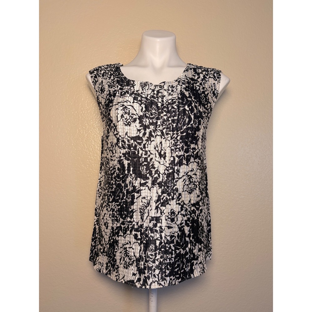 Y2K George Floral Smocked Satin Sleeveless Blouse Top Large #11